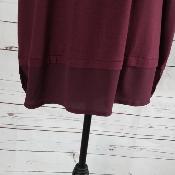 NWT Apt. 9 burgundy embellished tiered hi low tank - Picture 2 of 7